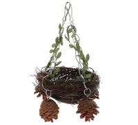 iplusmile Nid Oiseau Rotin Naturel Suspendu pour Perroquets et Perruches Balançoire et Confortable pour Petite à Cage Parrot Swing Bird Nest et Facile à Installer