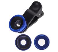 iplusmile Objectif Téléphone Portable Alliage Lentille Super Grand Angle Macro et Fisheye Clip Compatible Smartphone X Bleu