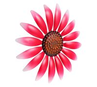 iplusmile Ornement Mural en Fer Tournesol Rouge pour Décoration Intérieure et Extérieure, Décoration Murale Artistique en Métal, Fleur Suspendue Décorative, Accessoire Jardin et Maison, Art