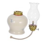 iplusmile Ornements de Lampe à kérosène Lampes à Huile pour l'intérieur Ombre à Lampe à l'huile Lampes à Huile Traditionnelles Lampe à Huile en Verre Lampe tempête céramique