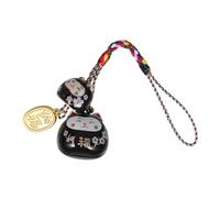 iplusmile Ornements Suspendus De Chat Japonerie Pour Porte-clés Et Téléphone, Pendentif Amulette En Alliage Léger, Design Petit Et Noir, Décoration Suspendue Pratique Et Solide