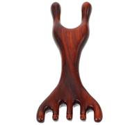 iplusmile Outil de Massage Facial pour Massage des Points D'acupuncture en Bois Marron, Peigne Traditionnel à Cinq Griffes Appareil Portable pour Détente à Domicile