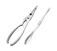 iplusmile Outil Éplucher Crabe Acier Inoxydable Pince et Aiguille pour Crustacés Ustensiles Fruits de Mer Portables pour Maison Pique et Restaurant