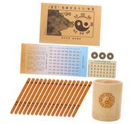 iplusmile Outils de Divination Chinois Bambou avec Seau et Livret Jeu de Bâtons de Fortune Vintage Compact et pour Tirage et Apprentissage Feng Shui