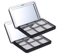 iplusmile Palette De Fards À Paupières Vide Avec Miroir 2 Pièces : Pour Femmes Et Filles Palette De Fards À Paupières Rechargeable Rouge À Lèvres