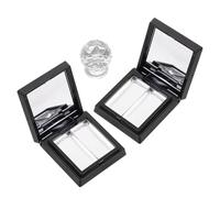 iplusmile Palette de Maquillage Soi-Même 6 Godets Vides en Aluminium 2 Boîtiers Noirs Rechargeables Outil Cristal Boîte Vide pour Fards à Paupières Blush et Enlumineur Palette Compacte