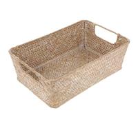 iplusmile Panier à Jonc de Mer Blanchi Corbeille de Rangement Multifonction Résistante pour Snacks et Fruits Panier Maison et Cuisine