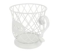 iplusmile Panier de Rangement Capsules Café Métal Blanc Support Organisateur Expresso pour Comptoir Cuisine Cadeau Amateur de Café