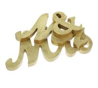 iplusmile Panneau de Table Mr Mrs, Lettres en Bois MDF Doré, Décoration de Centre de Table Portable, pour Mariage, Anniversaires et Saint-Valentin