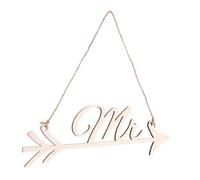 iplusmile Panneau Fléché Accessoire Décoratif de Mariage Mr et Mrs en Bois Beige Style Rustic Chic pour Occasions Spéciales et Photo de Fête