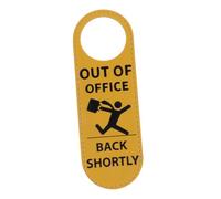 iplusmile Panneau Humoristique Out Of Office Signe de Porte pour Bureau Accroche Pratique PU Design Élégant et Double Face pour Absence