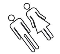 iplusmile Panneaux Wc Autocollants Noirs en Acrylique Mat, Lot de 2 pour Portes de Vestiaire et Salle de Bain, Signalisation Unisexe Adaptée aux Hôtels et Espaces Professionnels,