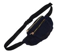 iplusmile Paquet Banane En Jean Vintage à Double Poche, Denim Bleu Foncé, Bandoulière Réglable, Pour Femme, Usage Quotidien Et Sorties Décontractées, Modèle Rétro