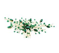 iplusmile Peigne à Cheveux de Mariée en Cristal Vert Accessoire Décoratif pour Mariage Peigne pour Demoiselle d'Honneur Coiffure Élégante Fixation Stable et Confortable
