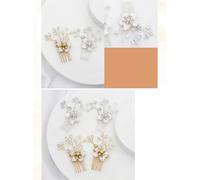 iplusmile Peigne à Cheveux en Alliage Doré Orné de Strass Insert Floral Accessoire Coiffure Mariage et Fête 1 Pièce Peigne à Cheveux de Mariée Élégant pour Cérémonie et Occasions
