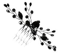 iplusmile Peigne à Cheveux en Cristaux Noir Accessoire de Coiffure de Mariée Élégante Insert de Mode pour Mariage Décoration Cheveux Femme Mariage Demoiselle D’Honneur