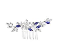iplusmile Peigne à Cheveux Strassé pour Mariage Bandeau Décoratif Bleu Épingle Élégante pour Coiffure Mariée