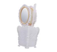 iplusmile Peigne Antistatique et Miroir Portable Taille Compacte en Pvc Blanc Ensemble Coiffure pour Femmes Soin du Cuir Chevelu et Maquillage en Déplacement