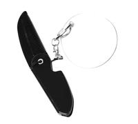 iplusmile Peigne Pliable de Poche pour Hommes avec Miroir Ovale Petit Peigne à Dents Fines Portable et Porte-clés Pratique pour Coiffage et Barbe