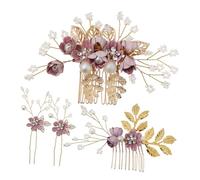 iplusmile Peignes à Cheveux Fleuris Avec Strass Épingles à Cheveux Décoratives Pour Mariage Accessoires De Coiffure Latéraux