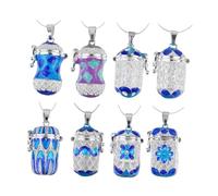 iplusmile Pendentif Aromathérapie Creux En Alliage De Cuivre, Support Parfum Diy, Pendentif Diffuseur D'huile Essentiel Bleu, Accessoire Collier Cascade, Taille Moyenne