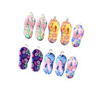 iplusmile Pendentif Breloque DIY 10Pcs Accessoires Créatifs Couleur Variée Tongs en Argile pour Bijoux Artisanaux pour