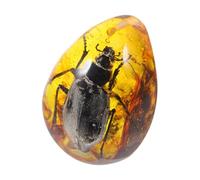 iplusmile Pendentif en Résine Ambre Spécimen de Coléoptère Forme Goutte D’Eau Décoration Artisanale Ambre Résineux pour Création Bijoux DIY Ornement Insecte Ambré Unique