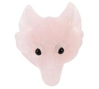 iplusmile Pendentif Tête de Loup Cristal Naturel Rose Charm Small Wolf Head Pierre Précieuse pour Bijoux et Thérapie Animale Cadeau Créatif et Décorations Artisanales
