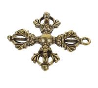 iplusmile Pendentif Vajra en Laiton de Croix Ornement Décoratif Religieux Porte-Clés Multifonction 1 Pièce Accessoire DIY pour Paquet et Bijou Présent Spirituel pour Protection