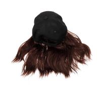 iplusmile Perruque Femme Courte Bouclée avec Casquette Baseball Intégrée Wig Synthétique Ondulée pour Cosplay Scène et Sorties Style Unique et Confortable