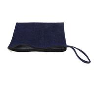 iplusmile Petite Pochette à Maquillage en Denim Délavé Uni Trousse de Toilette Compacte et Porte-Monnaie Multifonction pour Femme Pochette de Voyage Pratique et Portable