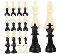 iplusmile Pièces D’échecs en Plastique 65 Mm pour Jeu De Société, Accessoires De Remplacement pour Joueurs, Taille Standard, Usage Ludique Et Éducatif, Set Complet sans Plateau