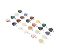 iplusmile Pierre De Cristal De Cœur 20 Mm Lot De 24 Pcs Mix Couleurs Naturel Ornement Décoratif Bureau Contemplation Collection Pierres