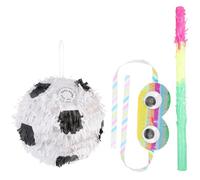 iplusmile Piñata Ballon de Foot en Papier avec Bâton et Cache-œil pour Anniversaire, Décoration Créative et Festive pour Célébrations et Fêtes D'garçon et Filles