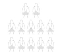 iplusmile Pince à Nourriture pour Perroquets 12pcs en Plastique Blanc, Facile à Installer, Maintien des Fruits et Os de Seiche pour Petits Oiseaux