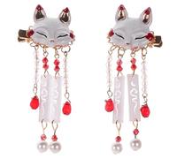 iplusmile Pinces à Cheveux Chinoises à Pompons Design Animal Fox Taille Moyenne pour Femme Fille Coiffure Traditionnelle Cérémonie Cosplay Banquets