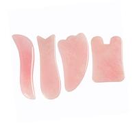 iplusmile Plaque de Massage Guasha Visage Quartz Rose Forme Outil Facial pour Spa Soins Hydratants et Relaxation Cutanée Petite Portable