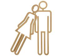 iplusmile Plaque D'identification des Toilettes en ABS Doré pour Portes,