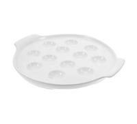 iplusmile Plat à Escargots Céramique 12 Compartiments 28 CM avec Double Poignée, Rainures Anti-Débordement, Cuisson au Four, Polyvalent pour Fruits de Mer, Maison et Restaurant