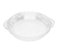 iplusmile Plat à Four Rond en Verre 9 Pouces, Poignées Latérales, Utilisation Sécurisée au Four, Convient aux Légumes et Fêtes D’anniversaire