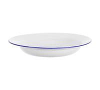 iplusmile Plat de Service en Émail Blanc 26 CM Diamètre X 4 CM Profondeur Assiette Vintage Multi-Usages pour Fruits et Plateau Cuisine Rétro Maison et Restaurant