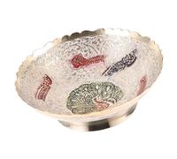 iplusmile Plateau Bouddhiste Laiton Peint Main Assiette de Fruits pour Rituels Religieux et Décoration de Temple Plateau de Sacrifice Familial et Facile à Nettoyer