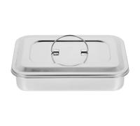 iplusmile Plateau De INOX 304 avec Couvercle 9.6X6.5X2 Pouces Réutilisable pour Instruments Chirurgicaux Dentaires Et Laboratoire Médical