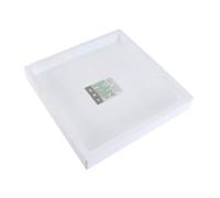 iplusmile Plateau Pot Fleurs Mobile Carré en Verre Renforcé avec roulettes Support de Pot Déplaçable pour Plantes Intérieur et Extérieur Base Résistante Blanche