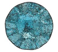 iplusmile Plateau Rond Mosaïque en Verre Miroir Bleu, Décoration