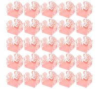 iplusmile Plateaux D’Emballage pour Chocolats Ajourés en Papier Rose 50 Pièces Décor Festif Bordure Fleurie pour Mariage Fête et Présentation de Truffes Caissettes Pâtisserie Légères