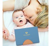 iplusmile Pochette de Protection pour Certificat de Naissance Bébé Étui en Cuir Bleu Motif Cœur Protège-Documents Essentiels pour Jumeaux Format Compact et Pratique pour Rangement