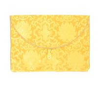iplusmile Pochettes A4 en Brocart de Soie Jaune à Fermeture Nouée, Lot de 1, Enveloppes de Classement Multifonction, Rangement Élégant pour Documents et Écritures Bouddhistes, Pochettes
