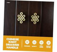iplusmile Poignée de Meuble en Cuivre Doré Forme Nœud Chinois Poignée de Tiroir Simple Trou Accessoire de Mobilier Décoratif pour Armoire Placard et Commode 1 Pièce