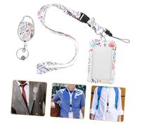 iplusmile Porte-badge avec Lanière Motif Fleurs Étui Protecteur pour Cartes Identité Travail École Usage Professionnel et Quotidien